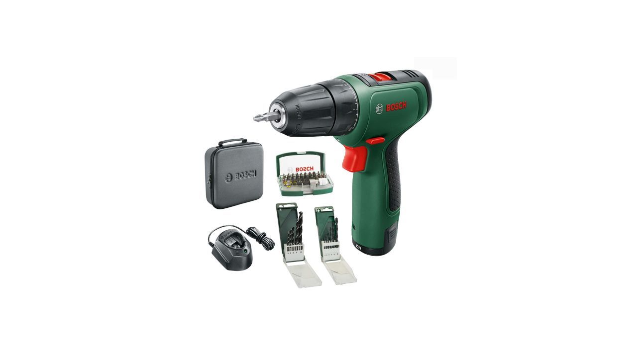 Otro producto de Bosch que entra fuerte en la lista. El EasyDrill 1200 es un taladro/atornillador a bater�a de 12 V, con bater�a de 2,0 Ah, juego de brocas incluido y funda blanda. Est� orientado claramente al usuario dom�stico.Baja de 97,35 euros a 55,06 euros, un recorte muy serio que lo convierte en una de las mejores compras de bricolaje del d�a. Es compacto, f�cil de manejar y suficiente para la mayor�a de tareas habituales en casa.