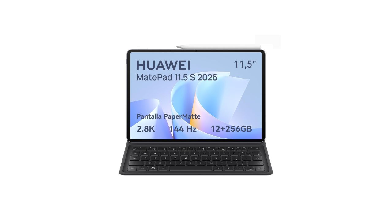 La Huawei MatePad 11.5 S es una tablet ambiciosa, con pantalla PaperMatte 2.8K a 144 Hz, 12 GB de RAM y 256 GB de almacenamiento, pensada para productividad y consumo de contenido. Incluye teclado extra�ble y M-Pencil Pro, lo que la acerca mucho al uso de un port�til ligero. Su precio baja de 599 a 529 euros, una rebaja moderada pero interesante para un dispositivo muy completo, con bater�a de 8.800 mAh y carga r�pida de 40 W. Ideal para estudiantes o para quien busca una alternativa al port�til tradicional.
