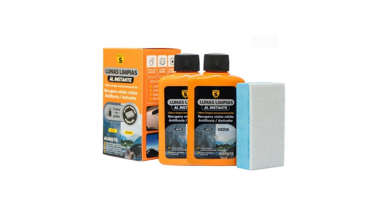 El SPSIL Limpiador de Cristales 400ml incorpora esponja aplicadora, lo que facilita una distribuci�n uniforme. Act�a como limpiador, antilluvia y antivaho en una sola f�rmula. Es interesante para quien quiere un mantenimiento r�pido sin productos separados. Ideal para conductores que buscan comodidad y aplicaci�n sencilla sin complicaciones.