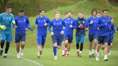 Jugadores del Real Oviedo en El Requex�n