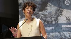 La ministra de Inclusin, Seguridad Social y Migraciones, Elma Saiz, en el acto de inauguracin de la celebracin del Centenario de la Profesin de Graduado Social, en Gijn.