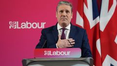 El l�der del Partido Laborista brit�nico, Keir Starmer, en su primer discurso del a�o 2022.