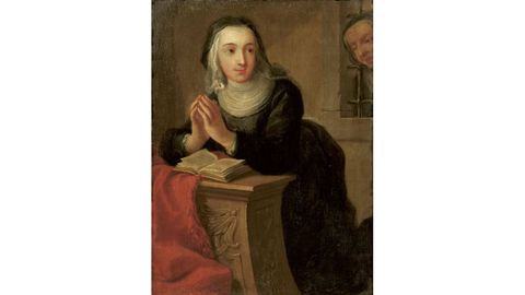 6a. Monja arrodillada (anverso)<br /><strong>Martin van Meytens</strong><br />leo sobre cobre, 28 x 21 cm<br />h. 1731<br />Estocolmo, Nationalmuseum