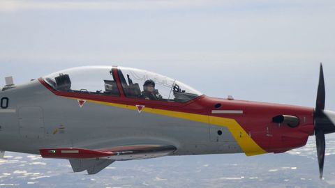 La princesa Leonor durante su segundo vuelo en solitario en abril del 2026