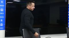 Fran Alonso, en la sala de prensa del Deportivo