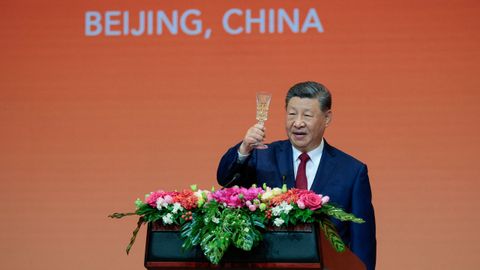 Brindis de Xi Jinping.