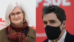 Los protagonistas del d�a. A la izquierda, Mar�a Jes�s Guardado, que el lunes se volvi� a dar de alta en el PSdG-PSOE despu�s de nueve meses fuera, para remitir una carta cr�tica con el ejecutivo municipal tras el cese de Mart�nez Ac�n. A la derecha, Pablo Arang�ena, que escogi� A Coru�a para hablar de los Presupuestos Generales del Estado y no dud� en analizar la situaci�n de su partido.