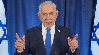 Fotograma del v�deo de Netanyahu, en el que la sombra del pliegue de su mano hace parecer que tiene un sexto dedo