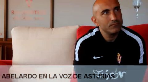 El entrenador del Sporting, Abelardo