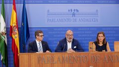 Mar�a Jose Pi�eiro, a la derecha, en un acto con ya sus excompa�eros de Vox en el parlamento andaluz