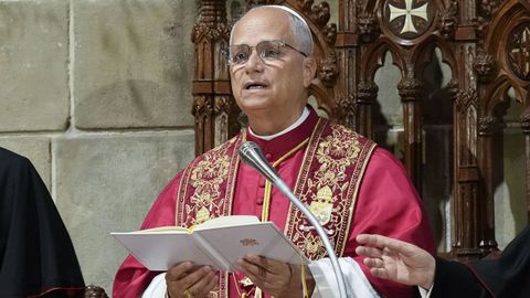 Oficiando el rezo en la catedral de Barcelona este martes