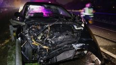 Estado en el que qued uno de los vehculos accidentados en la A-6