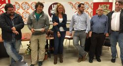 Sestayo junto a representantes de UGT y miembros de su lista. 