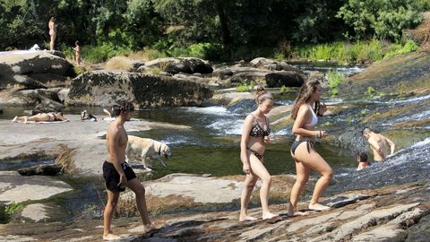 La zona del Piago fue una de las elegidas para refrescarse