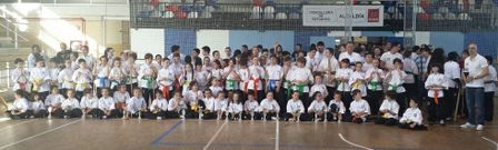 Imagen de los participantes del Kung Fu Zen el pasado fin de semana en el campeonato provincial.