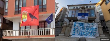 BANDERAS Y PANCARTAS DE APOYO EN MUX�A Y MALPICA.