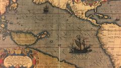 Detalle del mapa �Maris Pacifici� (1589) de Abraham Ortelius, que se conserva en el Museo Naval de Madrid