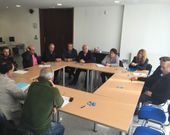 Crespo y Fernndez, con representantes de sindicatos y cooperativas.