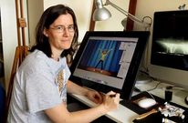 Patricia Castelao repasa la ilustraci�n de la portada del libro de Ricky Martin.