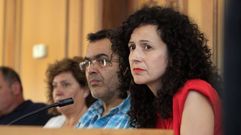 La portavoz del PP de Monforte, Katy Varela, en un pleno con los concejales de su grupo 