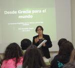 La imagen recoge un momento de la charla. 