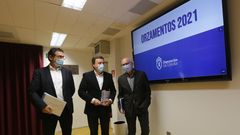 Antonio Leiva, Valent�n Gonz�lez Formoso y Xos� Regueira en la presentaci�n de los presupuestos de la Diputaci�n