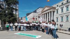 Profesores de asturiano y eonaviego se concentran en Madrid para pedir la creaci�n de una especialidad docente. 