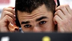 Benzema, jugador del Real Madrid, en rueda de prensa