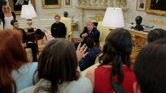 Rueda de prensa en la Casa Blanca en la que Trump insult� a la periodista de la CNN Kristen Holmes