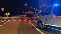Zona del atropello, en Cee, cerca del lmite con Corcubin, hacia donde se dirigi el vehculo