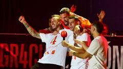 Celebracin de la victoria en la Eurocopa en la que se produjeron los cnticos hacia Gibraltar.
