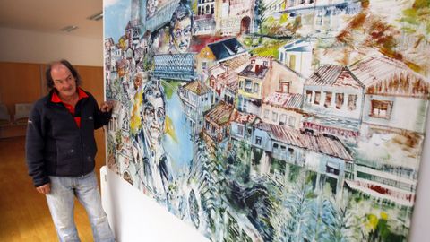 Imagen de archivo de V�zquez Ribada con una de sus obras