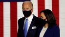 Biden, durante la presentaci�n de Harris como candidata a la vicepresidencia