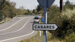 Un tramo de la carretera N-540 a su paso por el municipio de Carballedo, donde se registr� el accidente