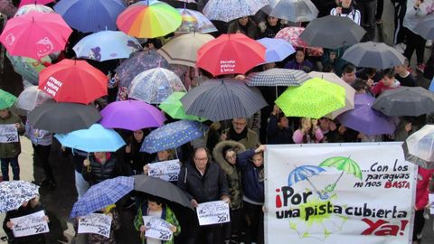 Un momento de la concentracin en el IES Rosario de Acua