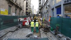Las obras en la calle Concordia avanzan pero no llegar�n a tiempo para Navidad.
