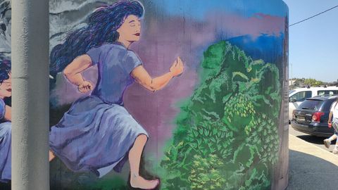 La mujer que logra huir hacia la libertad, en una escena de la obra