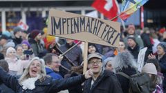 Protesta en Suiza contra las restricciones por el coronavirus el pasado mes de enero