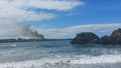 El incendio�gener� una gran expectaci�n entre los ba�istas que se encontraban en las playas a primera hora de la tarde