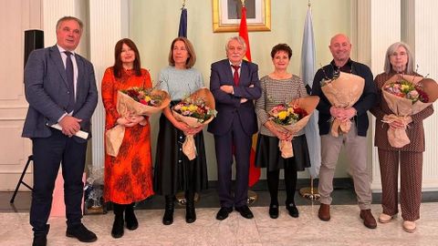 Empleados públicos que se han jubilado este año en la Subdelegación de Ourense.