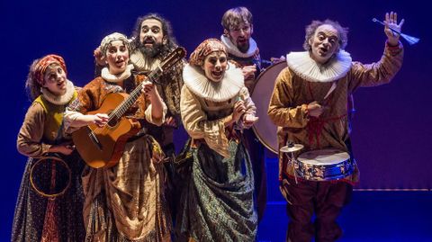 Un momento de la obra �Farra�: Lucas Escobedo, segundo por la derecha 