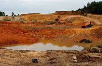 Zona que se est� colmatando con tierras arcilllosas y que era una explotaci�n de �ridos. 