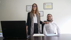 Cristina y Andr�s, en el despacho GL Abogados