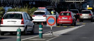 Un control de velocidad de la Polic�a Local en A Coru�a, en una imagen de archivo. 