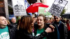 Lucha contra un desahucio en Vigo