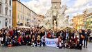 Estudiantes miembros de una organizaci�n para erasmus en Padua, Italia