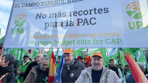 Im�genes de la protesta de los agricultores en Bruselas