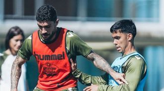 Unai N��ez, con Hugo Sotelo, en la pasada pretemporada del Celta, al que sigue pertenenciendo.