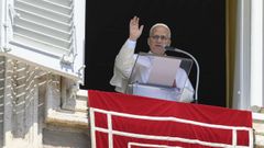El papa Le�n XIV durante la celebraci�n del �ngelus en El Vaticano.