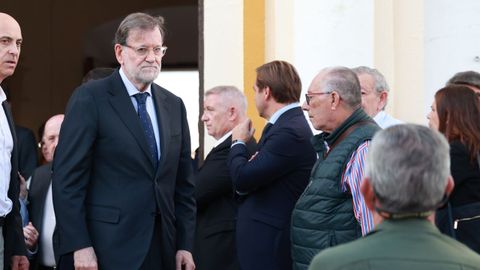 El expresidente del Gobierno Mariano Rajoy, en el tanatorio.